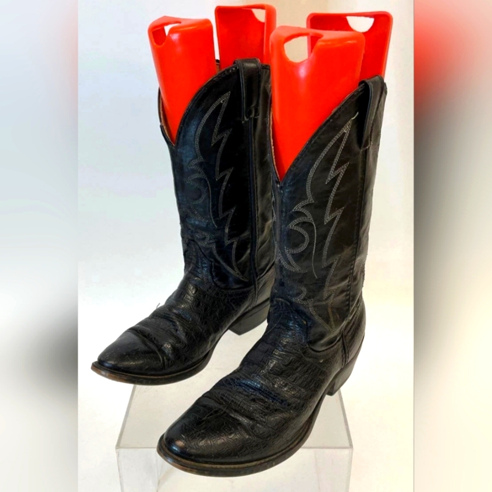 Laredo Designer Black Cowboy Western Boots - Men Size 9.5 Or Women 11